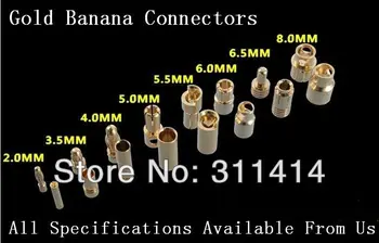 10pairs/veľa 6.0 mm 6 mm Zlatý Banán Konektory Konektor Set Pre RC Batérie ESC Striedavý Motor Vysokej Kvality Maloobchod Dropshipping