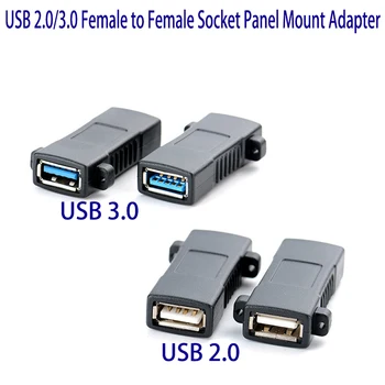 5 ks/veľa Štandard USB 2.0 3.0 Žien a Žien Zásuvky Panel Mount Adaptér Konektora usb Sync Plnenie USB2.0 USB3.0 Adaptér