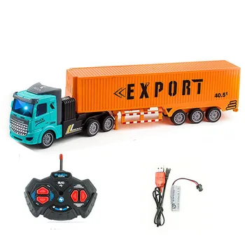 1/48 4CH bezdrôtové diaľkové ovládanie semi-trailer ťažké truck prepravca kontajner truck simulačný model chlapec hračka