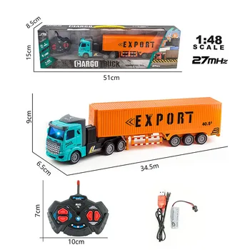1/48 4CH bezdrôtové diaľkové ovládanie semi-trailer ťažké truck prepravca kontajner truck simulačný model chlapec hračka