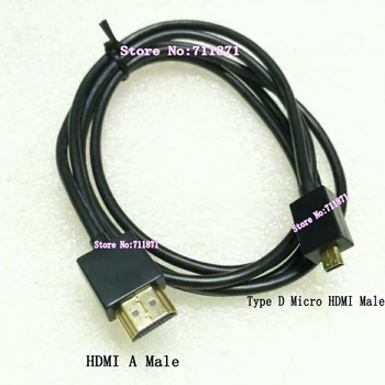 1,5 M 150 cm Typ D HDMI Kábla Linky prenosné Typu Micro HDMI-Line kábel Typu D Micro HDMI kamerou Mobilného telefónu pripojiť HDTV