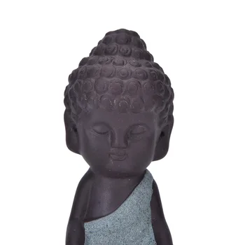 1 KS India Jogy Mandala Čaj Pet Fialová Keramické Remesiel Dekoratívne Keramické Ozdoby Malé Sochy Budhu Mních Figúrka Tathagátu