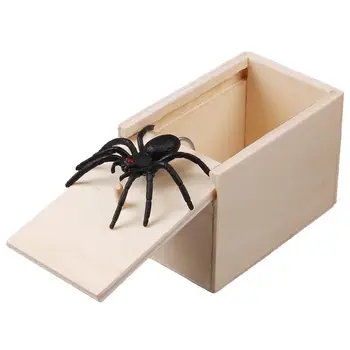 1 Ks Drevených Žart Spider Vydesiť Box Prípade Vtip Realisticky Zábavné Prekvapenie Gag Hračka