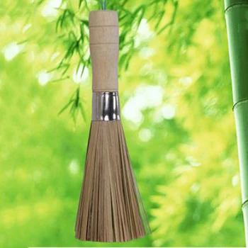 1 ks Prírodný Bambus Čistiaca Kefa Pre Kuchyňa Misky, Misky Hrniec Eco-friendly Môžete Zavesiť S Rukoväťou
