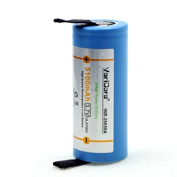 1 ks..VariCore 26650 nabíjateľnú batériu, 26650 lítiová batéria,vhodná pre baterku ,3,7 V 5000mAh batérie+DIY nikel list