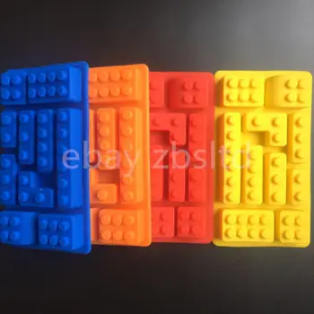 10 Otvorov Lego Tehlové Bloky v Tvare Pravouhlého DIY Čokoláda Silikónové Formy na Ľadové Kocky Zásobník Tortu Nástroje Fondant Formy