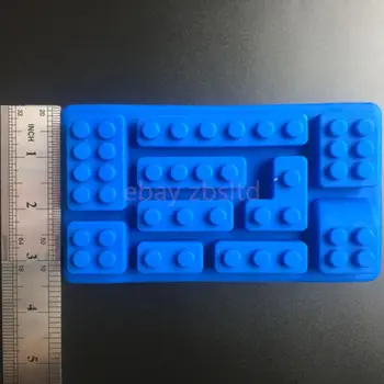 10 Otvorov Lego Tehlové Bloky v Tvare Pravouhlého DIY Čokoláda Silikónové Formy na Ľadové Kocky Zásobník Tortu Nástroje Fondant Formy