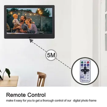 10 inch LCD Digitálny fotorámik LED Podsvietenie Full Funkcia Obrázok, Video, Elektronické Album Darček Podpora MP4 Prehrávač videa