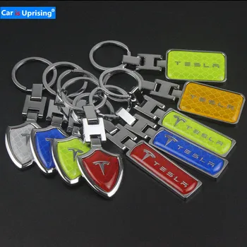 10 ks Auto Styling Auto Krúžok Držiak Keychain Mans Popruh Auta, kľúčenky Pre TESLA Model S Model 3 Model X Módne Doplnky