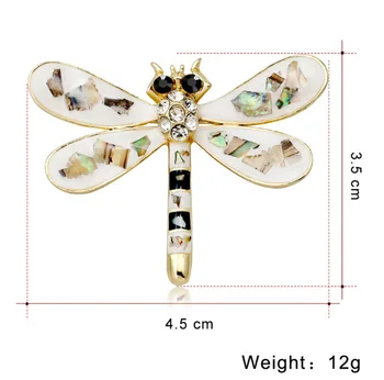 10 ks/veľa doprava zadarmo Jednoduché, Elegantné smalt Crystal Drahokamu Dragonfly Hmyzu Brošňa Kolíky