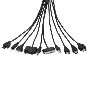 10 v 1 nové univerzálne Multi USB typ-c multi-function nabíjačku nabíjací kábel užitočné black USB2.0 kábel， pre telefónny Kábel adaptéra