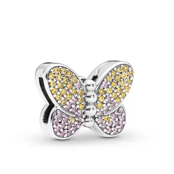10 Štýl Strieborné Farebné Korálky Charms Reflexions Bee Motýľ, Lienka Guľôčok Pre Pandora Diy Ženy, Náramky, Prívesky & Bangles