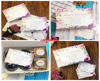 100 Kvet Mať jemné deň Svadobný Dar Box Veľké Potraviny Obal Papierové Krabice,6 Cupcake Cookie Čokoládová Torta Balenie Box F052302