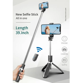 100 cm Multi-funkcie Nastaviteľné Bluetooth Remote Control Self-timer Pól Statív Selfie Držať mobilný telefón držiak držiak live
