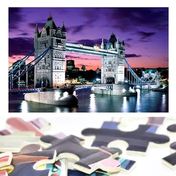 1000Pcs Tower Bridge Papierová Skladačka Puzzle Hra pre Dospelých Bežné Deti Inteligencie Hračka Rodič-Dieťa Interaktívne Hry