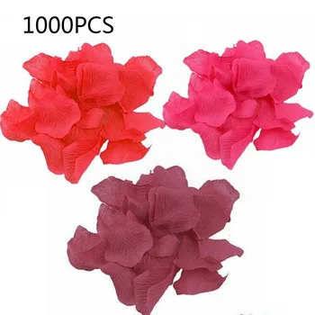1000pcs Okvetné Lístky ruží Umelého Hodvábu Červené Kvety Simulácia Rose Falošné Lístky Svadobné Dekorácie na Valentína