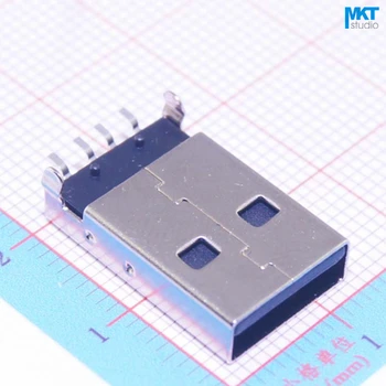 100ks Biela/Čierna Typ SMD Male USB PCB Konektor Zásuvka Jack Konektor