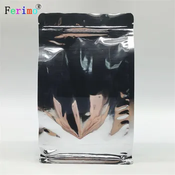 100ks Hliníkovej fólie transparentné samonosné skladovanie taška osem strane uzavreté, hliníkový Yin Yang nezávislé vlastné tesniace vaky