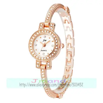 100ks/veľa JW-243 nové módne mini popruh zliatiny náramok, hodinky pre ženy s krištáľovo zábal quartz elegance ružové zlato hodinky hodiny