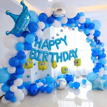 107 ks Latexový Balón Arch Modré Balóniky Nastaviť Svadobné Balón Babyshower Balóny Narodeninovej Party Dekor Deti, Dospelých Globos balon