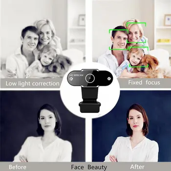 1080P 2K 480P 720P HD Webkamera s Mikrofónom Otočná PC Desktop Web Kamera Cam Automatické Zaostrenie Pre PC on-Line Vzdelávanie, videohovor