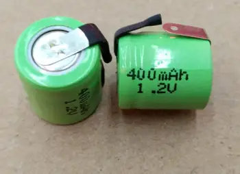 10PCS 1/3AA400mAh 1.2 V, Č. 5 Ni-MH dobíjacie batérie prístrojovej doske batérie S zváranie nohy