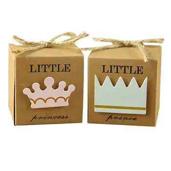 10pc/veľa Malý Princ Malý Princezná Koruny Candy Boxy Baby Sprcha Novorodenca Candy Box Krásne Babyshower Strany Darčekové Krabice