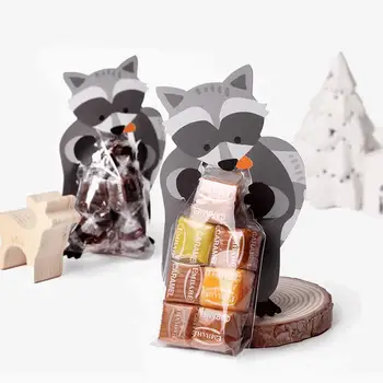 10pcs Jungle Zvierat Candy Bag Veľkonočného Zajaca, Medveďa DIY Plastové Cookie Tašky Narodeniny Jungle Party Dekorácie Baby Sprcha Dekor
