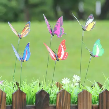 10pcs Umelé Farebné Plavidla Na Palice Motýľ Vkladov Vonkajšie Dvore Nepremokavé Trávnik Záhrada Dekor Simulácia Terasa Ornament