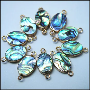 10pcs prírodné abalone shell konektory pre kúzlo náramok alebo náhrdelník vzory morskej vody shell perleť pendantss