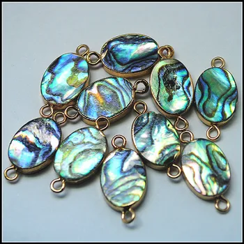 10pcs prírodné abalone shell konektory pre kúzlo náramok alebo náhrdelník vzory morskej vody shell perleť pendantss
