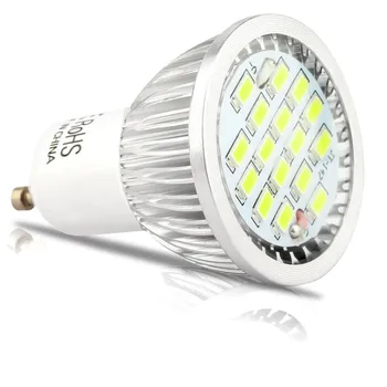 10pcs/veľa 6W GU10 Led Reflektor 16leds SMD5730 LED Žiarovka Teplá studená Biela Farba Lampa Energeticky Úsporné Led Spot Light Bulb AC85-265V