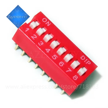 10pcs/veľa DIP Prepínač 8 bit Spôsobom 2.54 mm Prepínač Červená Šarlátová Prepínač Veľkoobchod Elektronických Skladom