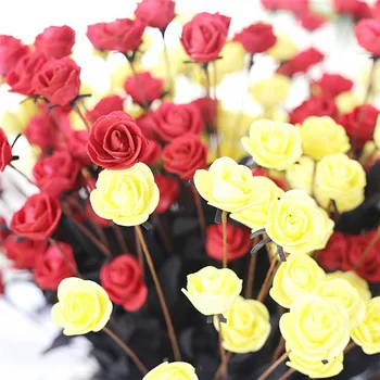 11.11 Kvalitné Umelé PE Falošné Kvety Ruže Kvetinový Svadobné Kytice Svadobné Skúmie Dekor