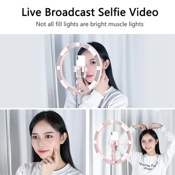 11.4 palec Skladací Selfie Krúžok Svetlo s Držiteľa Stmievateľné LED Prsteň Svetla pre Vlog make-up Video Streľba Live Streaming Nové