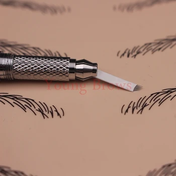 11 Kolíky 0.22 mm 50 Ks Kvalitných Permanentného make-upu Obočia, Tetovanie Čepeľ Microblading Ihly Na 3D Výšivky, Ručné Tetovanie