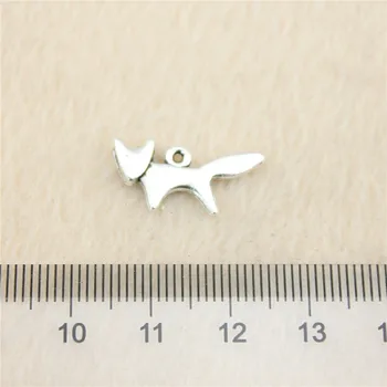 114pcs/veľa 20*10 mm dávnych silver Fox kúzlo Prívesky DIY šperky pre náramok, náhrdelník náušnice