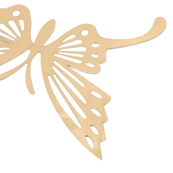 12 Kusov 3D Hollow Samolepky na Stenu S Zlatý Motýľ Chladnička Samolepky Pre Domáce Dekorácie Novej Strany Festival Oslavuje