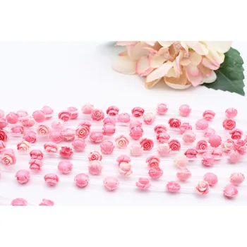 12 mm Nežné ružové Ruže kvet syntetizovaný ochrany životného prostredia živice a kameňa prášok DIY náramok, náhrdelník šperky robiť