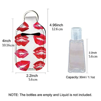 12 Štýly Hand Sanitizer Keychain Držiteľ Prázdne Cestovná Fľaša Naplniteľné Kontajner Fliaš na opakované použitie s Kľúčom Dopravcu
