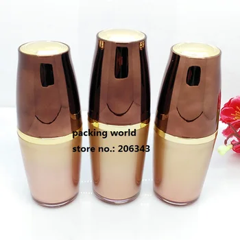 120ml zlato plastové fľaše Akryl stlačte tlačidlo čerpadla fľaša na mlieko/emulzie/nadácie/sérum kozmetické balenia