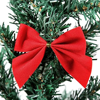 12Pcs Vianočné Luky Závesné Dekorácie Zlato, Striebro, Červený Bowknot Ozdoby na Vianočné stromčeky Nový Rok 2020 Navidad Domov Darčeky Dekor