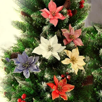 12Pcs Vianočný Stromček Dekoračné Umelé Kvety, Ozdoby na Vianočný Veniec Domov Svadobné Xmas Party Dekorácie
