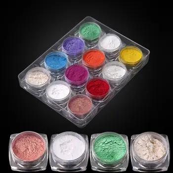 12boxes/set 12 Farieb Holografické Nechtov Prášok na Nechty, Manikúru Na Nechty Umenie Chrome Pigment DIY Dekorácie Nástroje