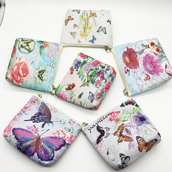 12pc/veľa Retro motýľ kvet mince kabelku / tlačidlo taška / Cosmetic Bag/ roztomilý mince mini peňaženka/skladovanie taška