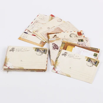 12pcs/set 72*95 mm Vintage Malé Mini Kraft Papier Obálky s okienkom svadobné oznámenia obálky darček obálky Ancien 7Z MM229