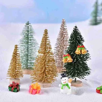 12pcs/set Mini Vianočný Stromček Mráz Obce Domu Vianočné Dekorácie Malý Vianočný Stromček Domov Xmas Party Dekor Dodávky