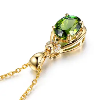 14k zlata farba emerald malý prívesok, náhrdelníky pre ženy, green crystal kamene, diamanty vintage bijoux strany šperky choker