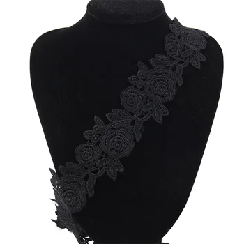 15 Dvore/Veľa Black Rose Páse s nástrojmi Čipky Textílie Pre Svadobné Dekorácie DIY Plavidlá Nášivka Výšivky Čalúnenie Šitie Odevu Dodávky