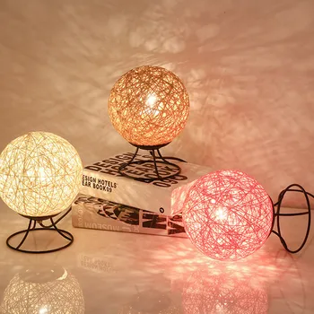 15 cm Farebné Viniča Loptu Nočné Svetlo Malé Železa Stmievanie Stôl, stolná Lampa pre Deti Spálňa Nočné Spanie Svetlá